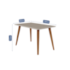 Conjunto Sala De Jantar Adele 130cm Com 4 Cadeiras Paola Madeira/Off Wihite/Nature/Nude Cimol Móveis 