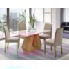 Conjunto Sala de Jantar Com Mesa Agata e 4 Cadeiras Clarice Nature/Off White/Joli Cimol Móveis