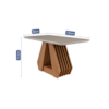 Conjunto Sala de Jantar Com Mesa Agata e 4 Cadeiras Clarice Nature/Off White/Joli Cimol Móveis