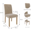 Conjunto Sala De Jantar Com Mesa Ana 130cm e 8 Cadeiras Fernanda Nature/Off White/Madeira/Nude Cimol Móveis