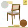 Conjunto Sala de Jantar Com Mesa Donna e 4 Cadeiras Rainha Madeira Maciça Natural/Off White Nesher