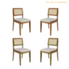 Conjunto Sala de Jantar Com Mesa Donna e 4 Cadeiras Rainha Madeira Maciça Natural/Off White Nesher