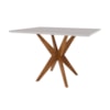 Conjunto Sala de Jantar Com Mesa Donna e 4 Cadeiras Rainha Madeira Maciça Natural/Off White Nesher
