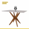 Conjunto Sala de Jantar Com Mesa Donna e 4 Cadeiras Rainha Madeira Maciça Natural/Off White Nesher