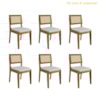 Conjunto Sala De Jantar Com Mesa Monalisa e 6 Cadeiras Rainha Natural/Off White Nesher
