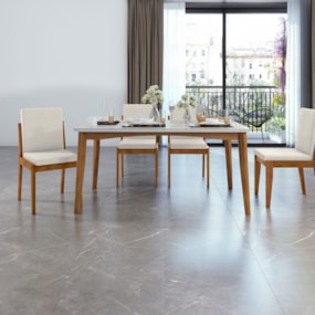 Conjunto Sala de Jantar Mesa Monalisa com 4 Cadeiras Lady Mel/Off White Nesher