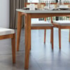 Conjunto Sala de Jantar Mesa Monalisa com 4 Cadeiras Rainha Mel/Off White Nesher