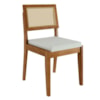 Conjunto Sala de Jantar Mesa Monalisa com 4 Cadeiras Rainha Mel/Off White Nesher