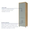 Coz 5 Peças 5 Portas 6 Gavetas Ripado Marquesa Nature/Verde Nesher