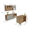Coz 6 Peças 4 Portas 7 Gavetas Painel  Ilha Ripado Marquesa Nature/Verde Nesher