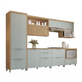 Coz 7 Peças 7 Portas 7 Gavetas Marquesa Nature/Verde Nesher 