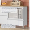 Coz 7 Peças 9 Portas 8 Gavetas Nichos Forno Ripado Rainha Branco/Nature Nesher