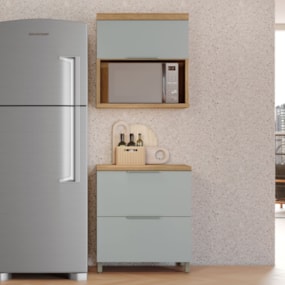 Cozinha 2 Peças 100% MDF Marquesa Nature/Verde Nesher