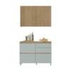 Cozinha 2 Peças 3 Portas 4 Gavetas Armário Aéreo 100% Mdf 120 Cm Rainha Nesher