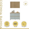 Cozinha 2 Peças 3 Portas 4 Gavetas Armário Aéreo 100% Mdf 120 Cm Rainha Nesher