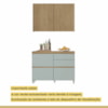 Cozinha 2 Peças 3 Portas 4 Gavetas Armário Aéreo 100% Mdf 120 Cm Rainha Nesher