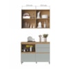 Cozinha 2 Peças 3 Portas 4 Gavetas Armário Aéreo 100% Mdf 120 Cm Rainha Nesher