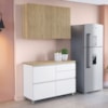 Cozinha 2 Peças 3 Portas 4 Gavetas com Armário Aéreo Nesher 100% MDF 120cm Rainha Nesher