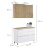 Cozinha 2 Peças 3 Portas 4 Gavetas com Armário Aéreo Nesher 100% MDF 120cm Rainha Nesher