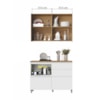 Cozinha 2 Peças 3 Portas 4 Gavetas com Armário Aéreo Nesher 100% MDF 120cm Rainha Nesher