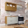 Cozinha 2 Peças Com Armário Aéreo Freijó/Off White Princesa Nesher