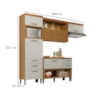 Cozinha 3 Peças 100% MDF Freijó/Off White Princesa Nesher