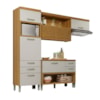 Cozinha 3 Peças 100% MDF Freijó/Off White Princesa Nesher