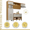 Cozinha 3 Peças 100% MDF Freijó/Off White Princesa Nesher