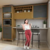 Cozinha 3 Peças Imperatriz 100% MDF Freijó/Grafite Nesher