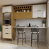 Cozinha 3 Peças Imperatriz 100% MDF Freijó/Off White Nesher
