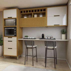 Cozinha 3 Peças Imperatriz 100% MDF Freijó/Off White Nesher
