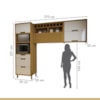 Cozinha 3 Peças Imperatriz 100% MDF Freijó/Off White Nesher