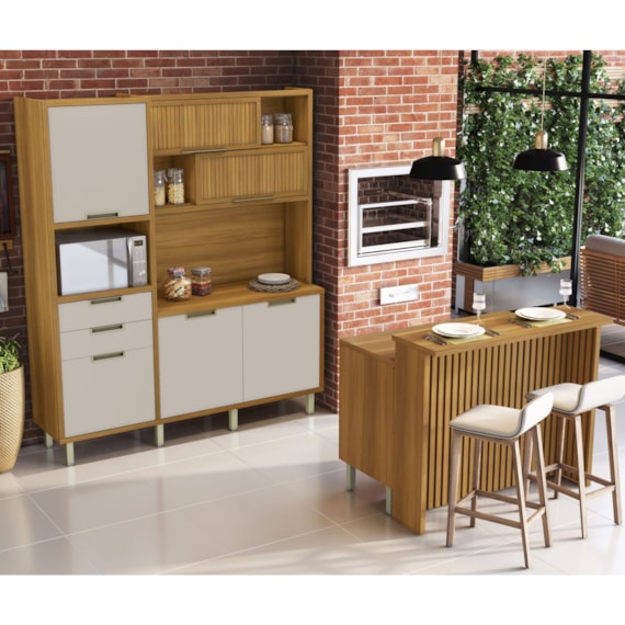 Cozinha 3 Peças Loft Gourmet Imperatriz Freijó/Off White Nesher