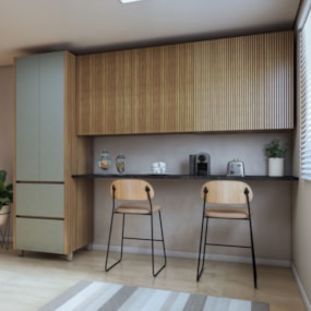 Cozinha 3 Peças Paneleiro 2 Portas 2 Gavetas, Armário Aéreo 2 Portas 120cm e Aéreo 80cm Rainha Nesher