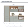 Cozinha 5 Peças 6 Portas 6 Gavetas Marquesa 100% Mdf Nature/Verde Nesher