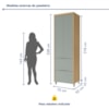 Cozinha 5 Peças 6 Portas 6 Gavetas Marquesa 100% Mdf Nature/Verde Nesher