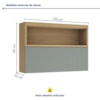 Cozinha 5 Peças 6 Portas 6 Gavetas Marquesa 100% Mdf Nature/Verde Nesher