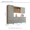 Cozinha 5 Peças 7 Portas 6 Gavetas Ripado Marquesa 100% Mdf Nesher