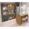 Cozinha 5 Peças Gourmet 100% MDF Freijó/Grafite Princesa Nesher