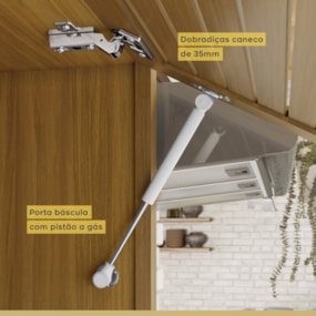Cozinha 5 Peças Gourmet 100% MDF Freijó/Grafite Princesa Nesher