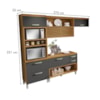 Cozinha 5 Peças Gourmet 100% MDF Freijó/Grafite Princesa Nesher