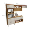Cozinha 5 Peças Gourmet 100% MDF Freijó/Off White Princesa Nesher