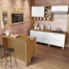 Cozinha 6 Peças Gourmet 100% MDF Freijó/Branco Burguesa Nesher
