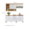 Cozinha 6 Peças Gourmet 100% MDF Freijó/Branco Burguesa Nesher