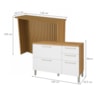 Cozinha 6 Peças Gourmet 100% MDF Freijó/Branco Burguesa Nesher