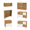 Cozinha 6 Peças Gourmet 100% MDF Freijó/Branco Burguesa Nesher