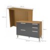 Cozinha 6 Peças Gourmet 100% MDF Freijó/Grafite Burguesa Nesher