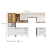 Cozinha 6 Peças Premium 100% MDF Freijó/Branco Burguesa Nesher 
