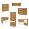Cozinha 6 Peças Premium 100% MDF Freijó/Branco Burguesa Nesher 