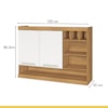 Cozinha 6 Peças Premium 100% MDF Freijó/Branco Burguesa Nesher 